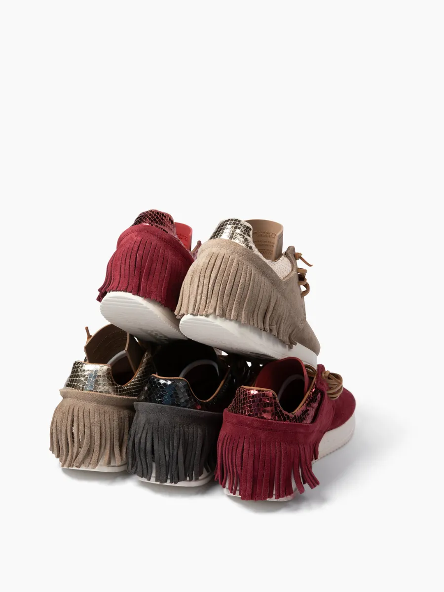 Esseutesse Suede Fringe Sneaker - Wine