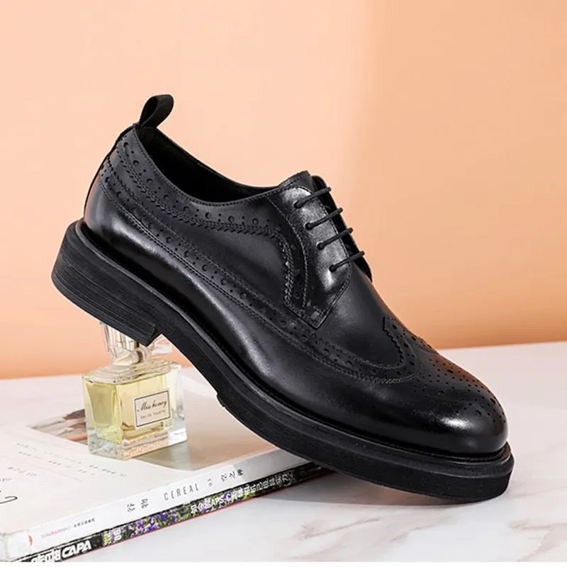 ExoticLux Genuine Leather Lace-Up Brogues