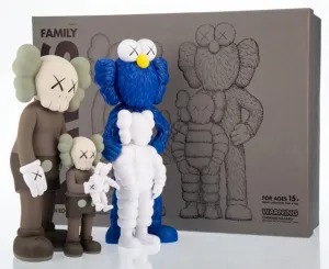 Family- Brown/Blue/White Fine Art Toy by Kaws- Brian Donnelly