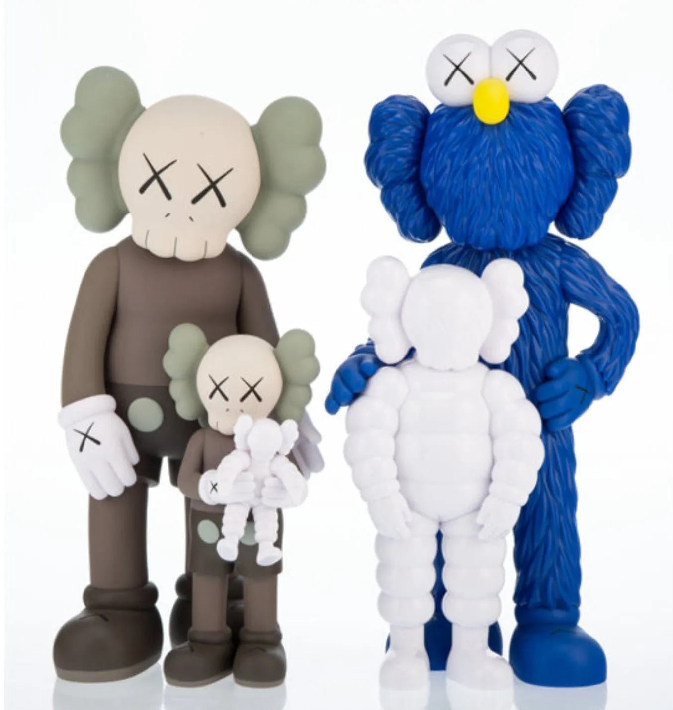 Family- Brown/Blue/White Fine Art Toy by Kaws- Brian Donnelly