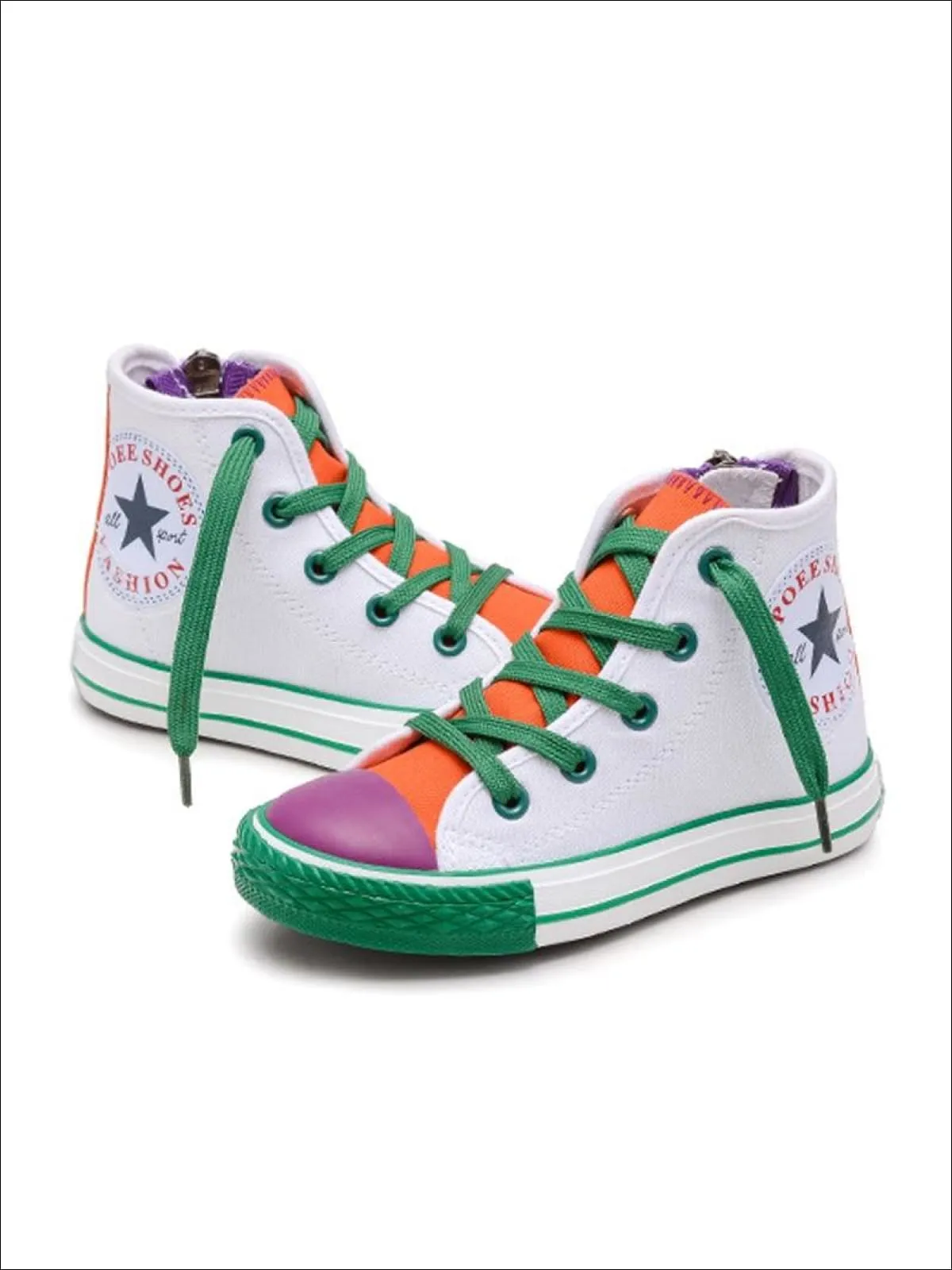 Feeling Happy Multicolor High Top Sneakers By Liv and Mia