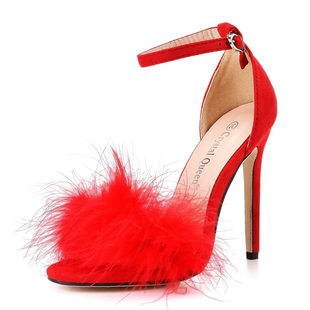 Felicia Fluffy High Heel Sandals