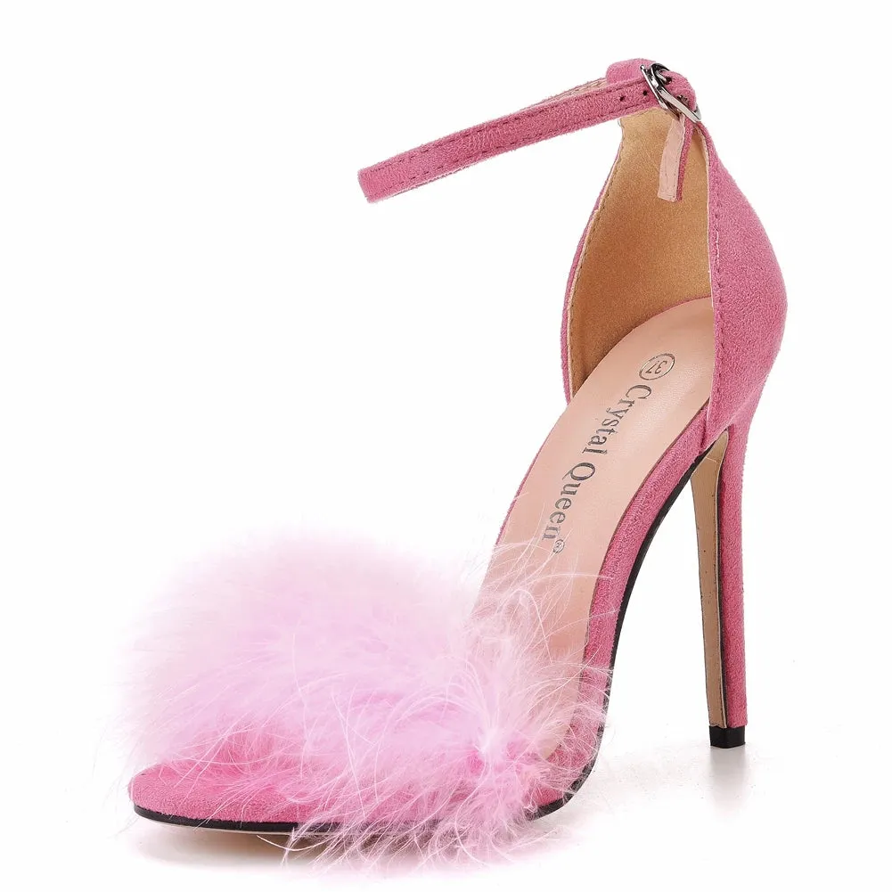 Felicia Fluffy High Heel Sandals