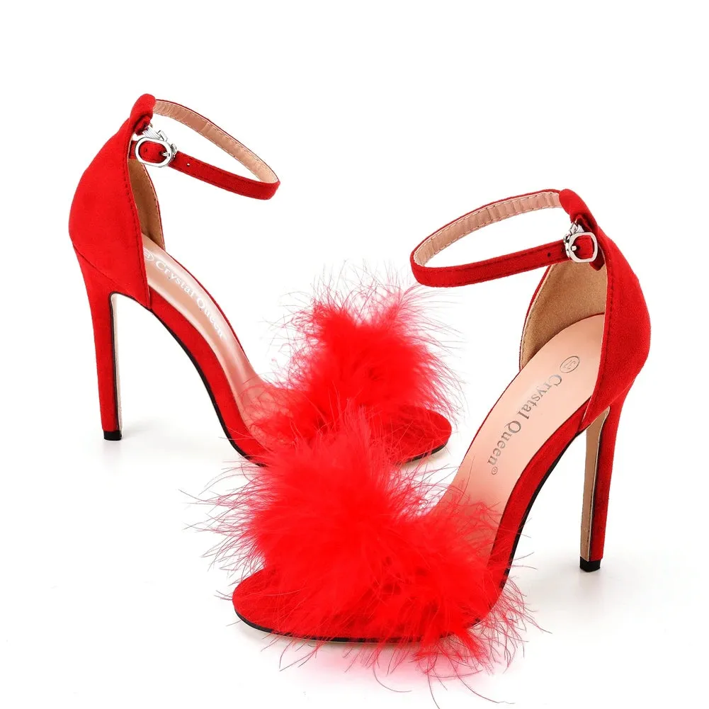 Felicia Fluffy High Heel Sandals