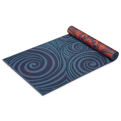 Gaiam Premium Reversible Yoga Mat - Teal Mandala Mantra (6mm)