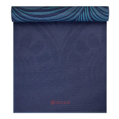 Gaiam Premium Reversible Yoga Mat - Teal Mandala Mantra (6mm)