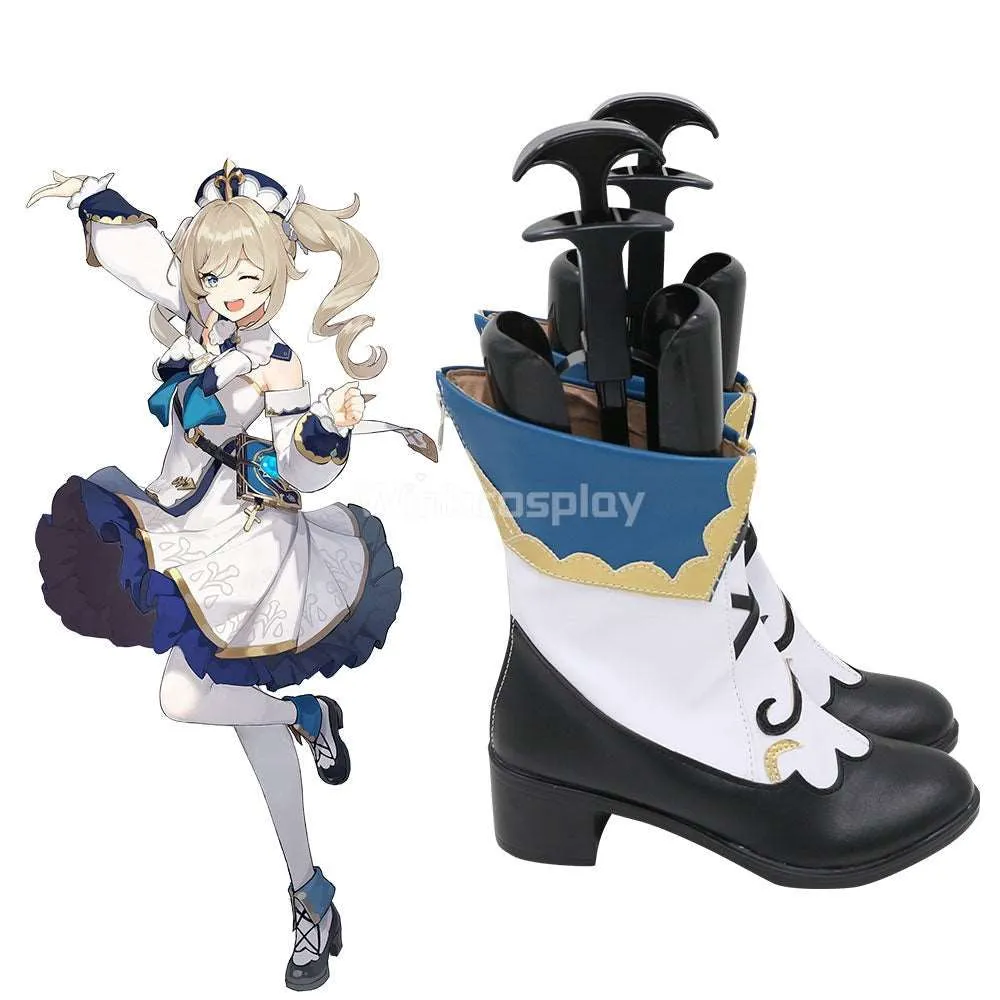 Genshin Impact Barbara White Shoes Cosplay Boots