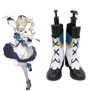 Genshin Impact Barbara White Shoes Cosplay Boots