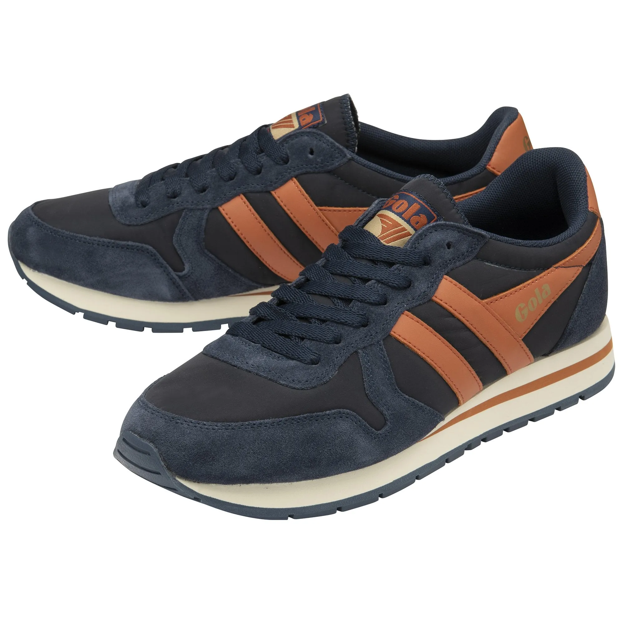 Gola Daytona Chute Mens Navy & Moody Orange Nylon Lace Up Trainers