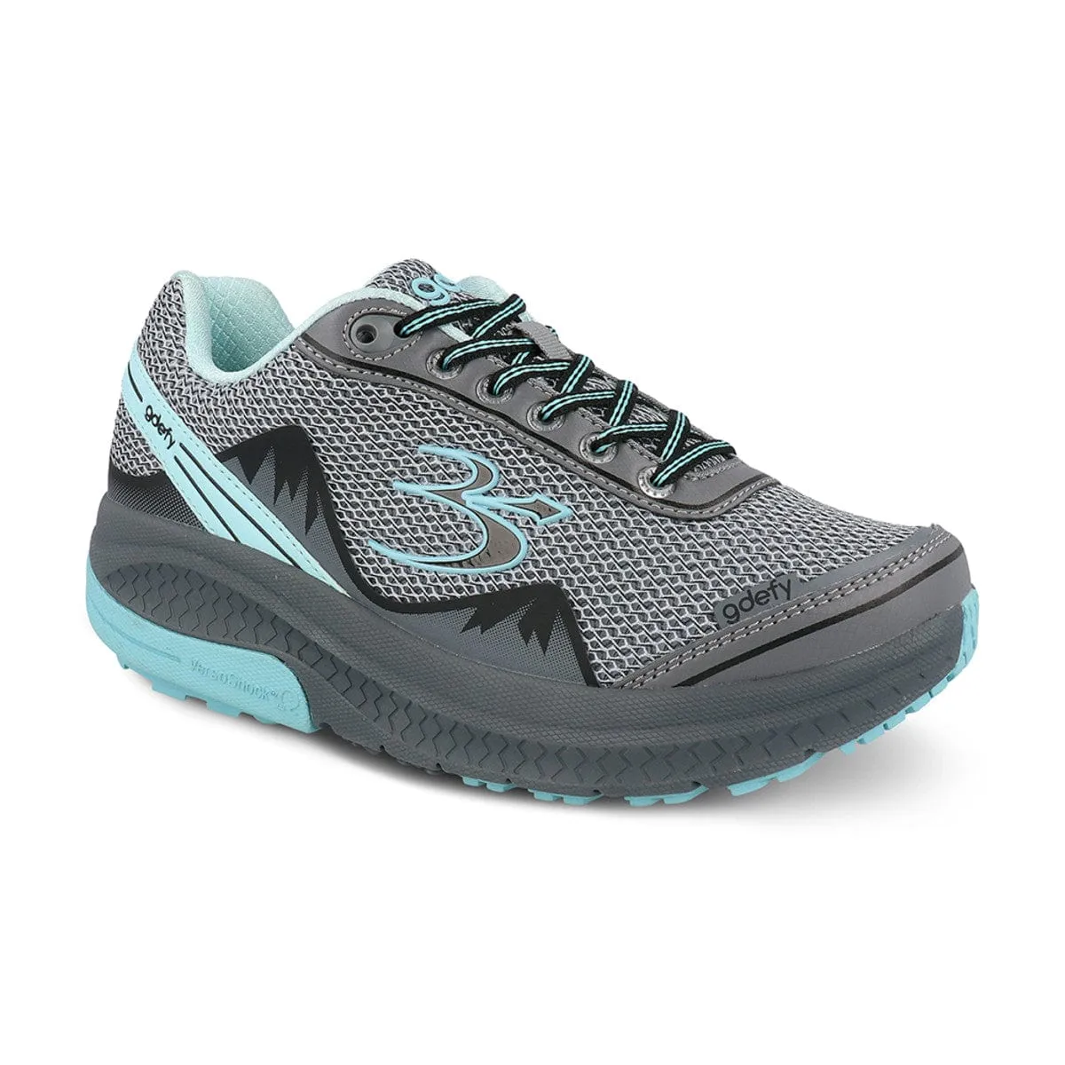 Gravity Defyer Women's Mighty Walk Athletic Shoes- Charcoal/ Blue