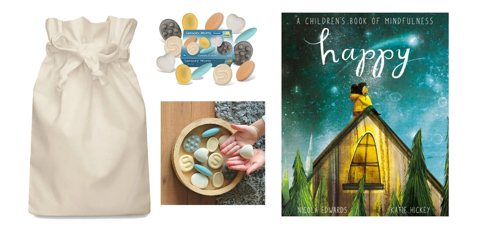 Happy Story Sack with Sensory Worry Stones