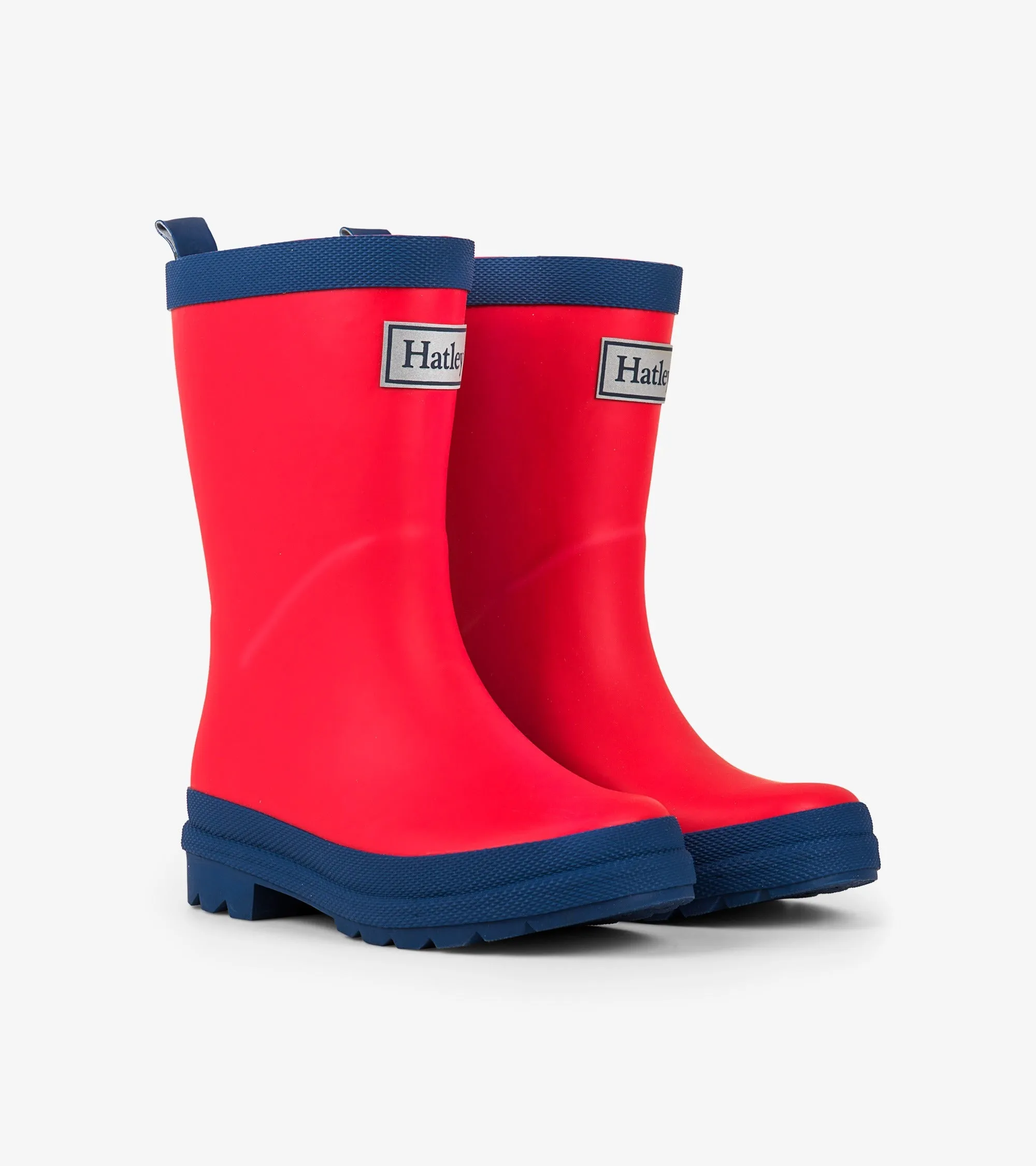 Hatley Matte Rain Boots -- Red w/ Navy Trim