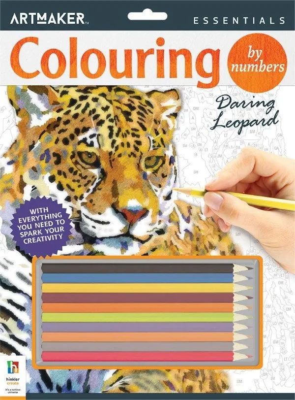 Hinkler Art Maker Essentials Colour By Number: Leopard