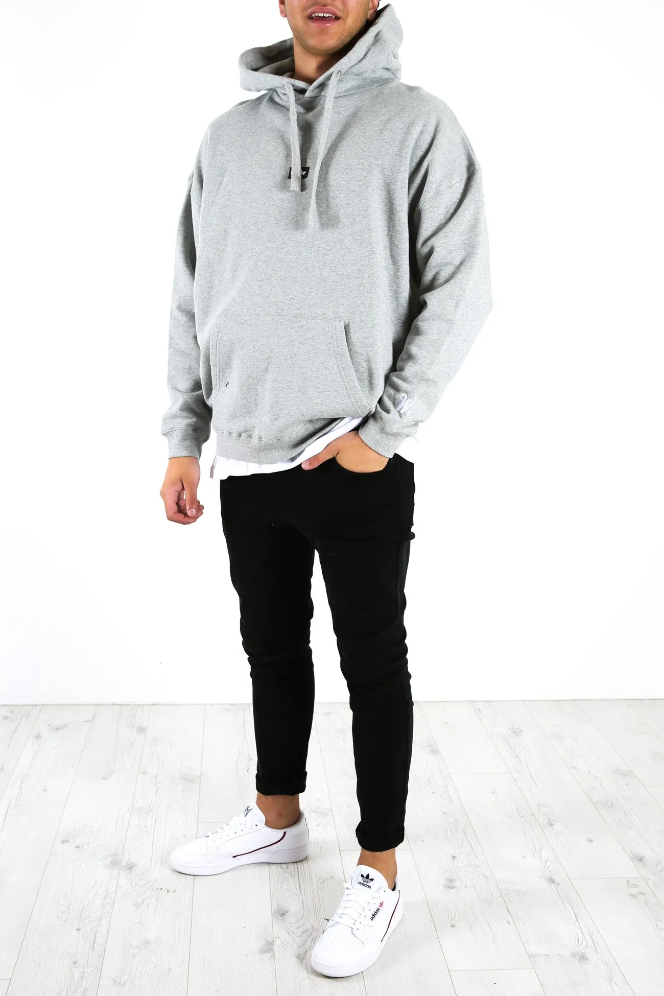 Hoxton Heavy Weight Hood Sweat Grey Marle