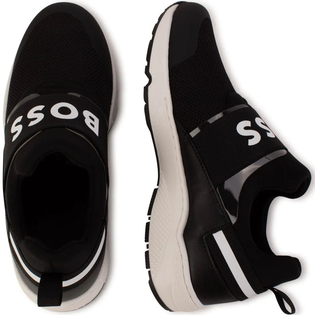 HUGO BOSS - Elasticated Trainers -  Black