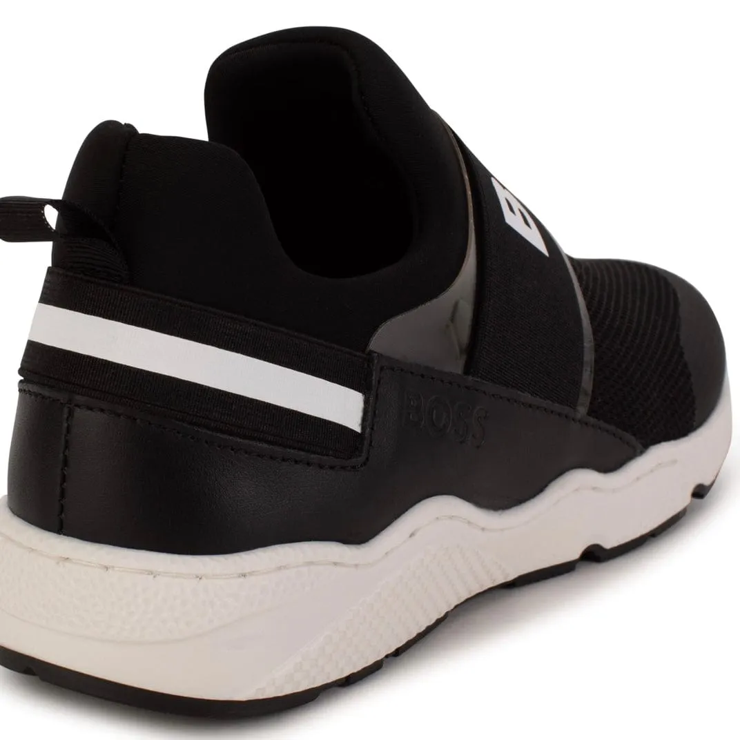 HUGO BOSS - Elasticated Trainers -  Black