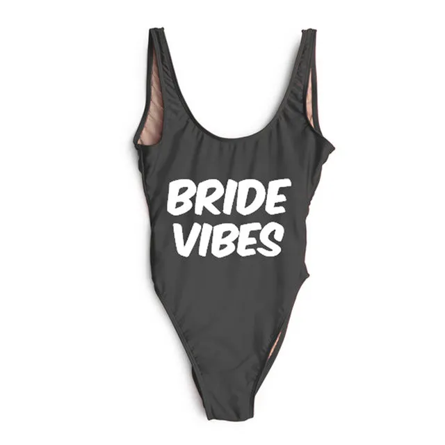 ISLAND VIBES Letter Women Swimsuit 2017 Sexy Low Back High Cut Swimwear Kids Bathing Beachwear Girls One Piece Black Bodysuit