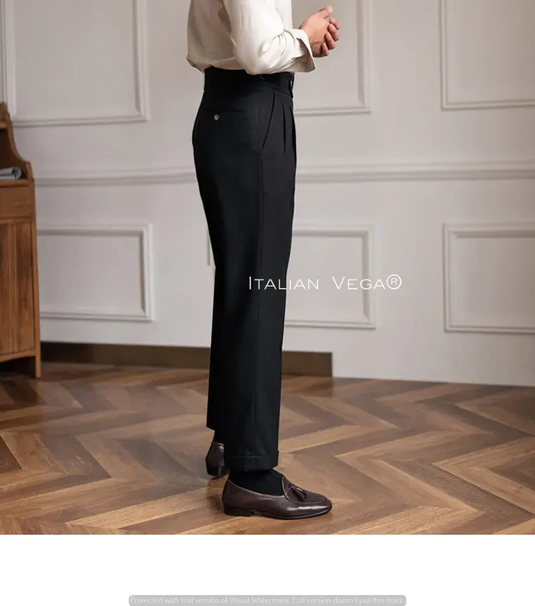 Italian Black Signature Formal Gurkha Pants by ITALIAN VEGA®