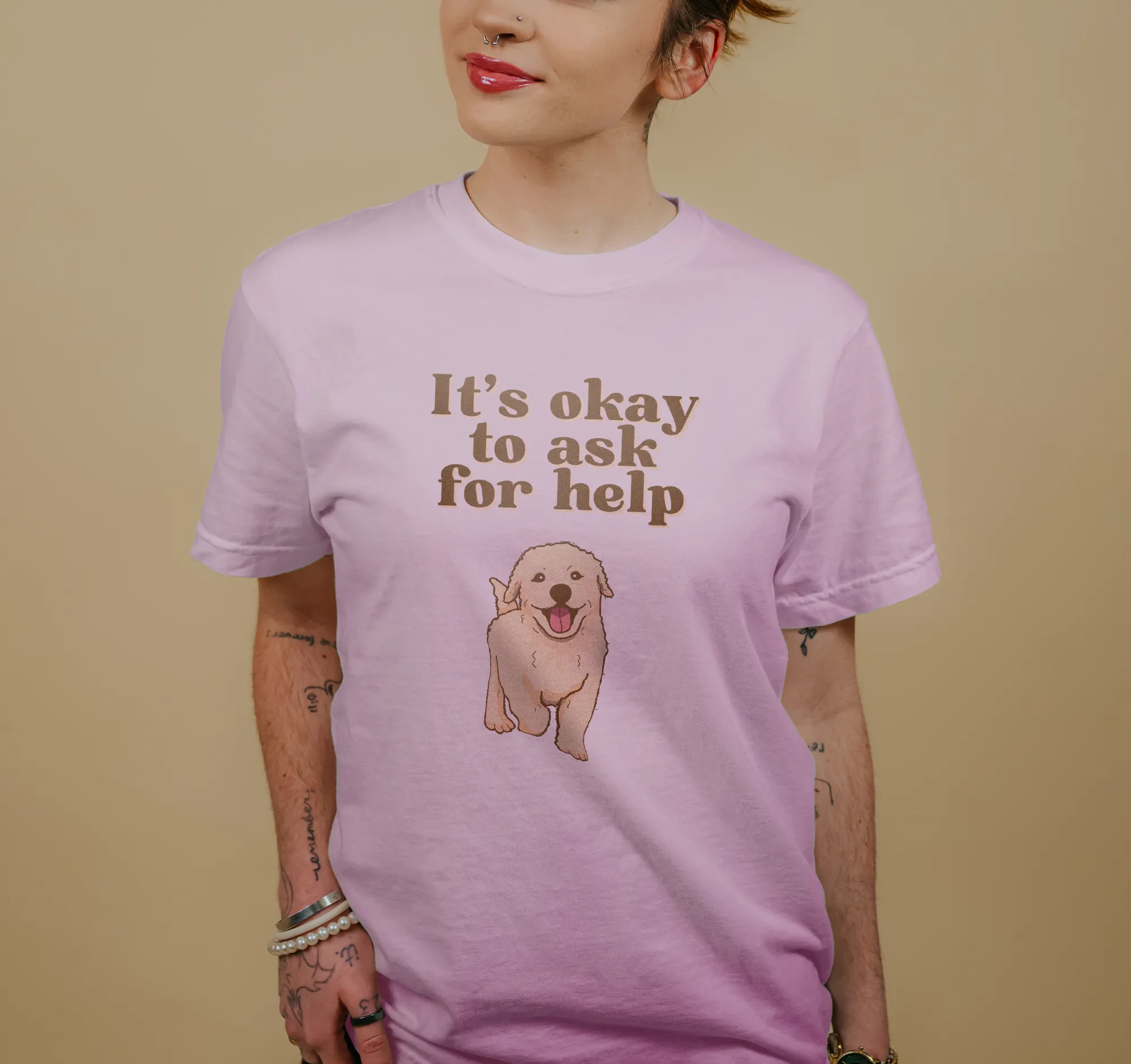 It's Okay To Ask For Help (Dog) - T-Shirt