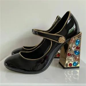 Jeweled Crystal High Heel