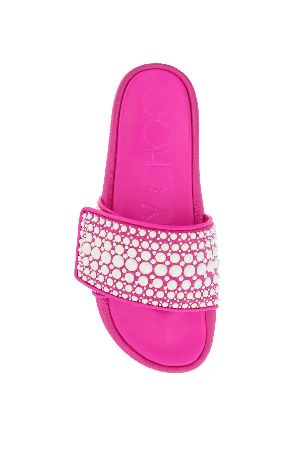 Jimmy choo rubber slides with pearls