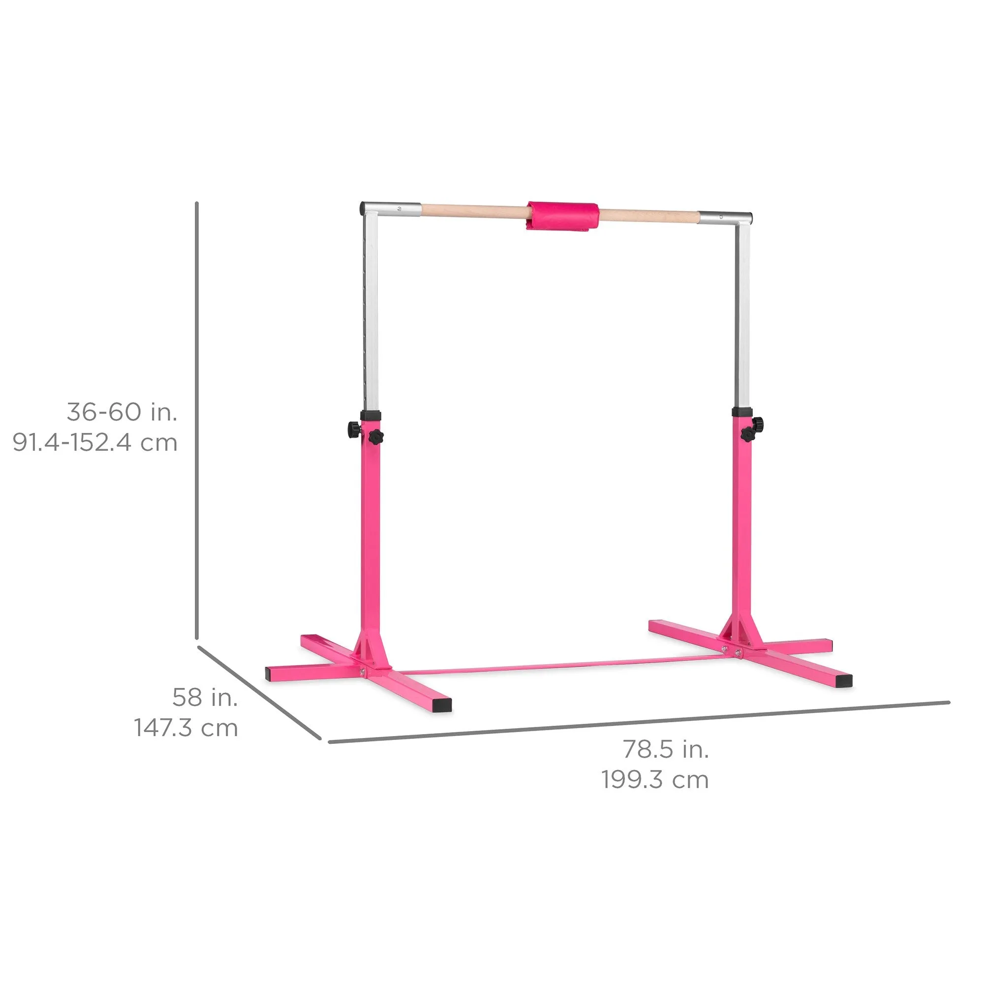 Junior Training Bar for Kids w/ Bar Cushion, Adjustable Height & Width