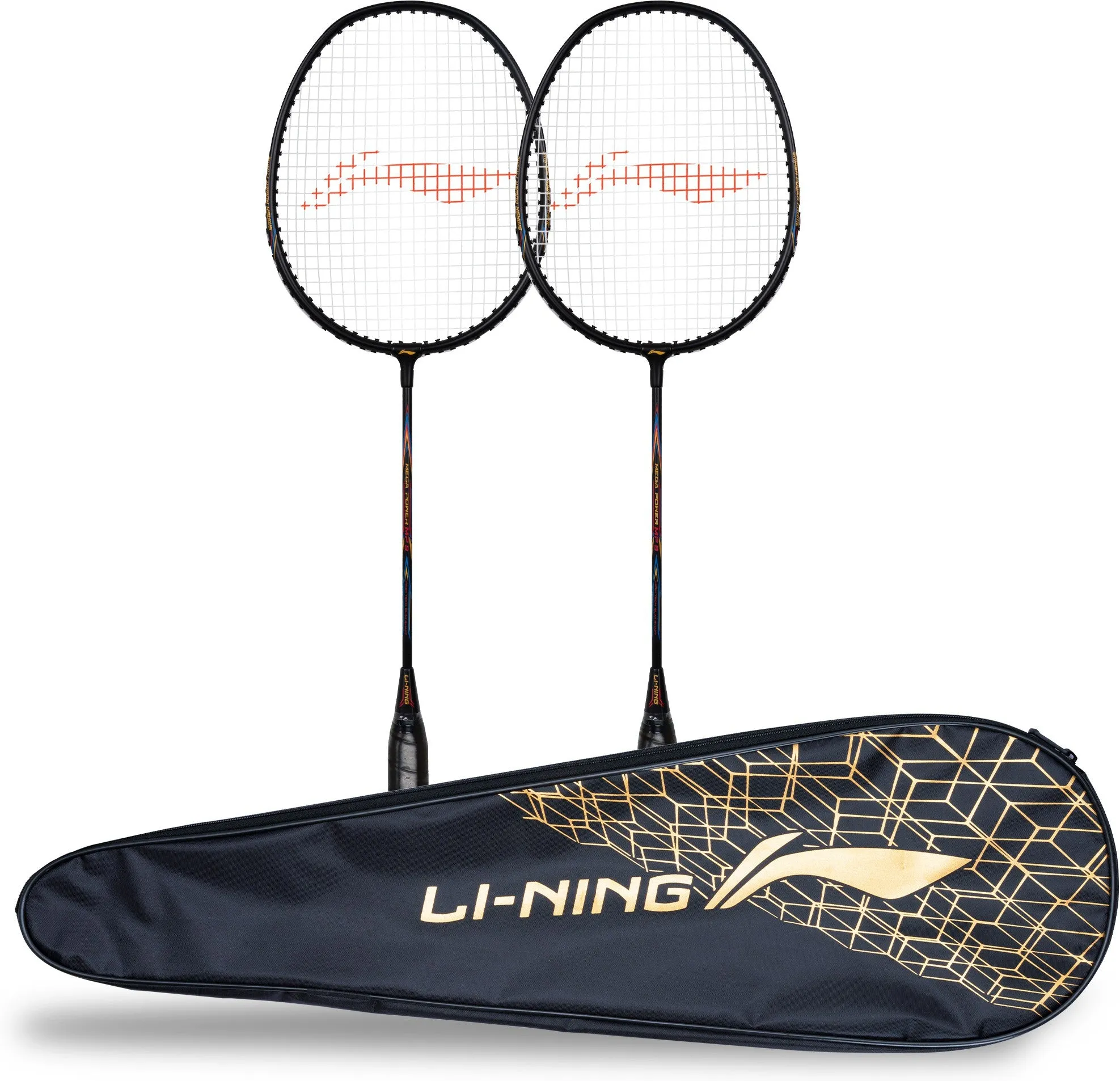 Li-Ning Mega Power MP 9 - Pack of 2   1 Full Cover Strung Badminton Racquet (Multicolor)