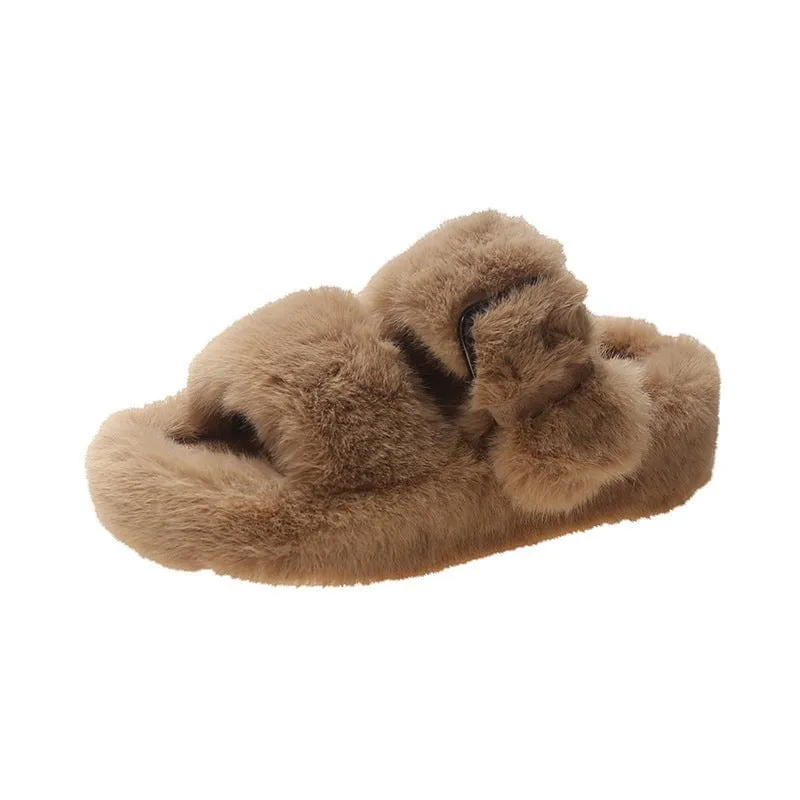 LovelyRLovely Women's Furry Slippers With Thick Bottom