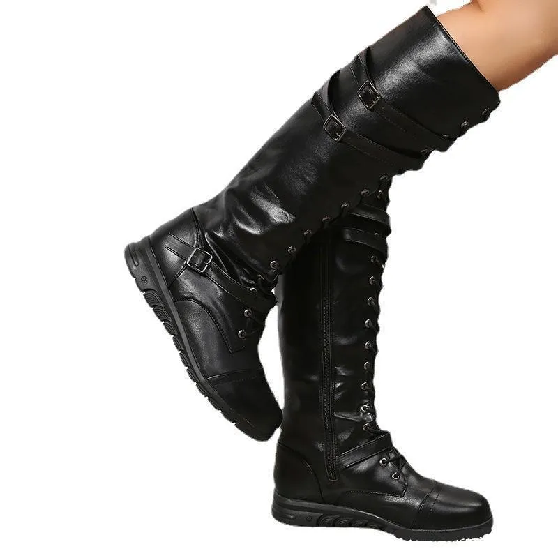 LovelyRLovely Women's Lace-up High Tube Knight Boots