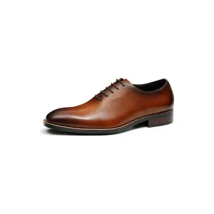 LuxeLeather Exotic Brown Buckle Wedding Brogue Shoes