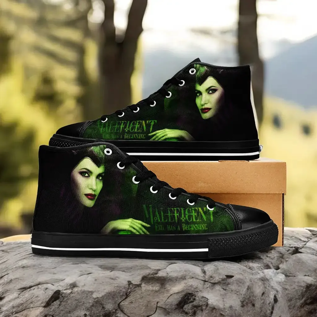 Maleficent Princess Aurora Shoes High Top Sneakers for Kids and Adults