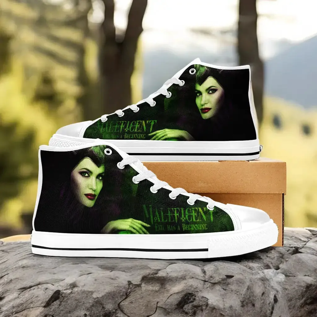 Maleficent Princess Aurora Shoes High Top Sneakers for Kids and Adults