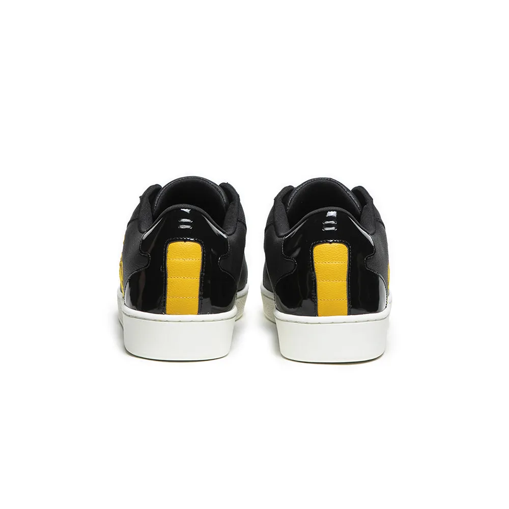 Men's Adelaide Black Yellow Leather Sneakers 02603-993