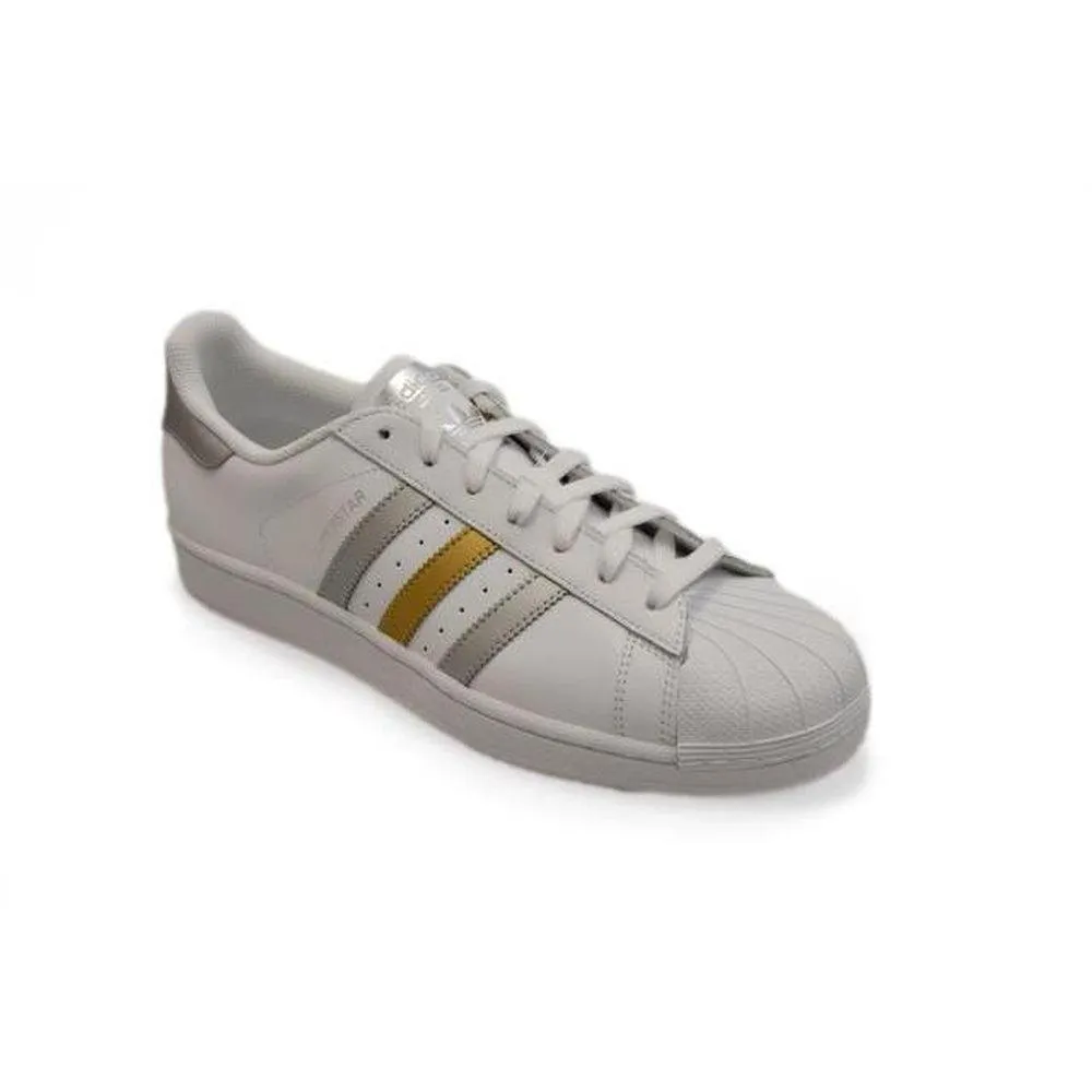 Mens Adidas Superstar - BB4 882 - White Gold Silver Trainers