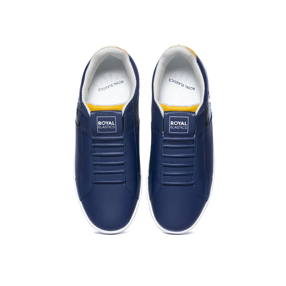 Men's Icon Genesis Blue Yellow White Leather Sneakers 01994-583