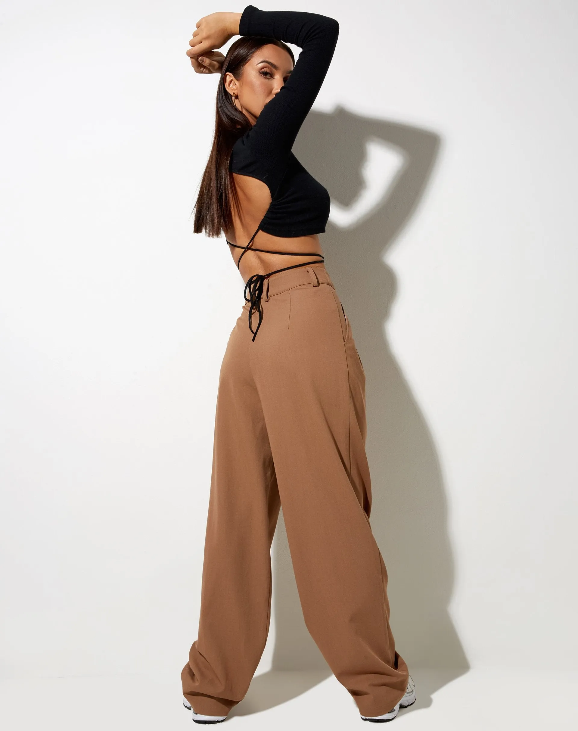 Misha Wide Leg Trouser in Tailoring Putty