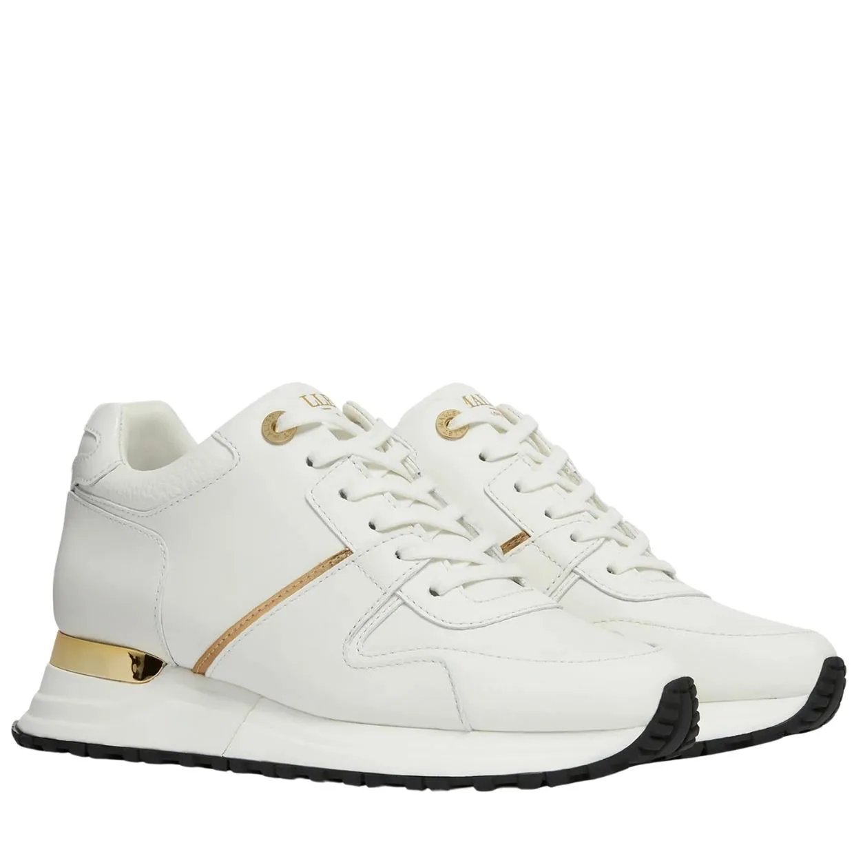 Miss Mallet Almorah White Gold Trainers