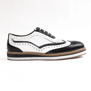 Monkstory Trance Transparent Brogues - Black/White