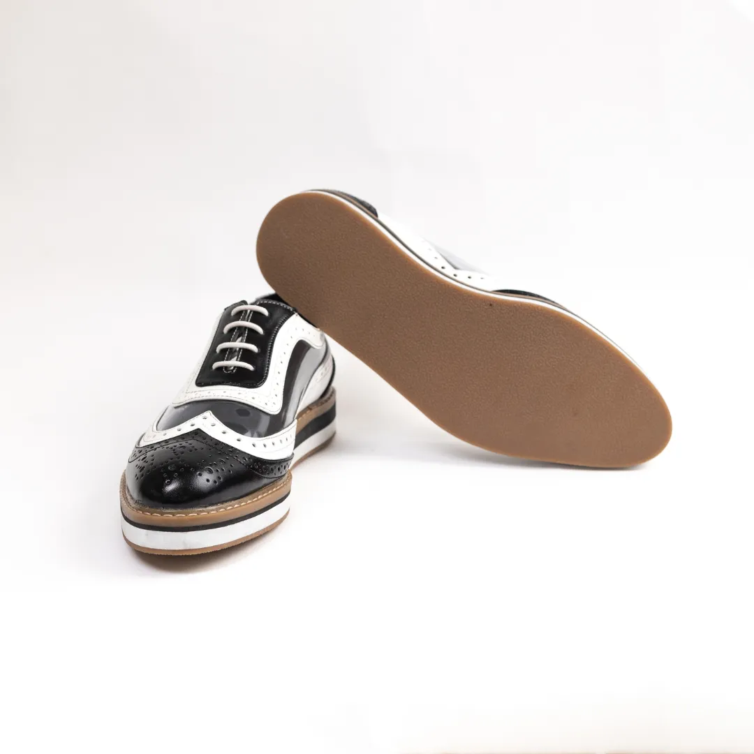 Monkstory Trance Transparent Brogues - Black/White