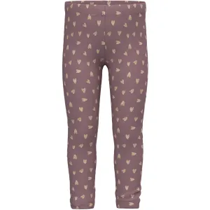 Name It Grape Shake W. Glitter Hearts Tavina Sweat Fleece Legging Noos