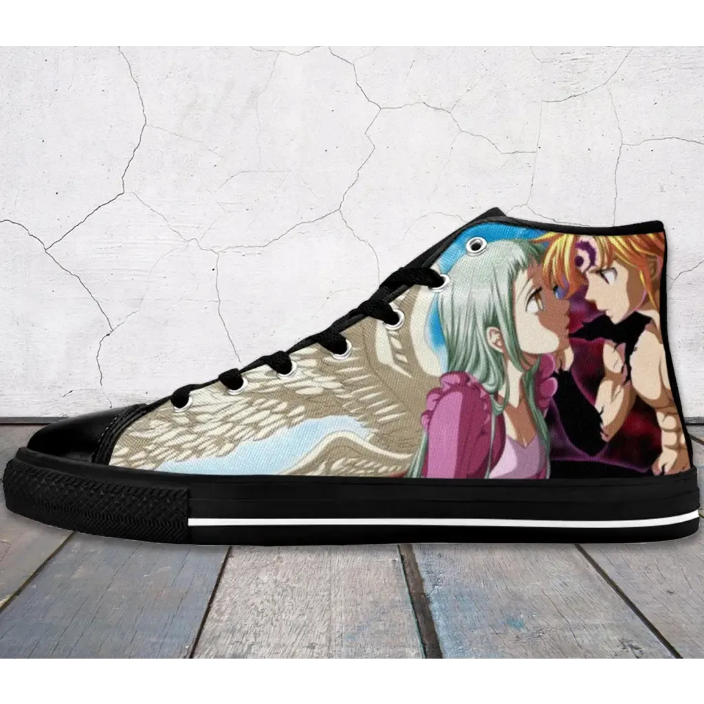 Nanatsu No Taizai Deadly Sins Meliodas Elizabeth Shoes High Top Sneakers for Kids and Adults