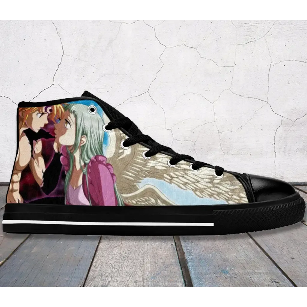 Nanatsu No Taizai Deadly Sins Meliodas Elizabeth Shoes High Top Sneakers for Kids and Adults