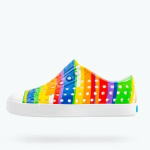 Native Jefferson Stripes Print - Shell White / Shell White / Rainbow Multi Stripes