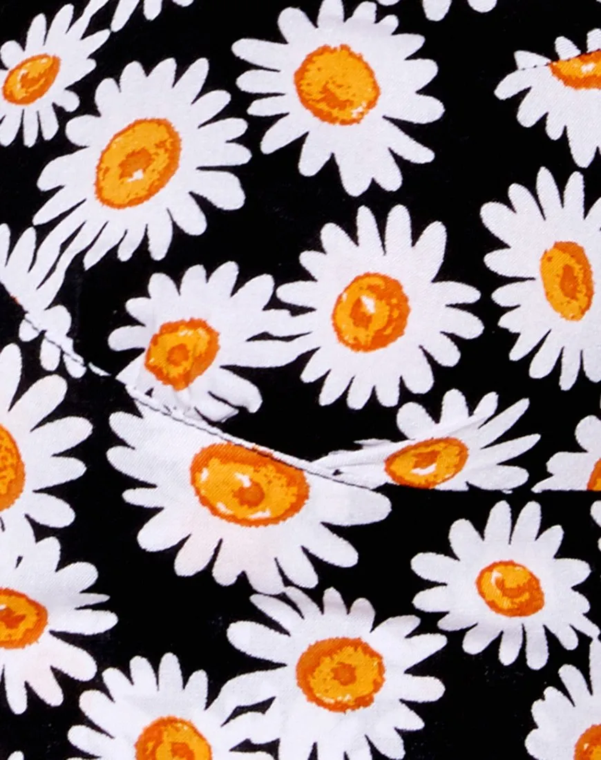 Naya Crop Top in Daisy Love Black