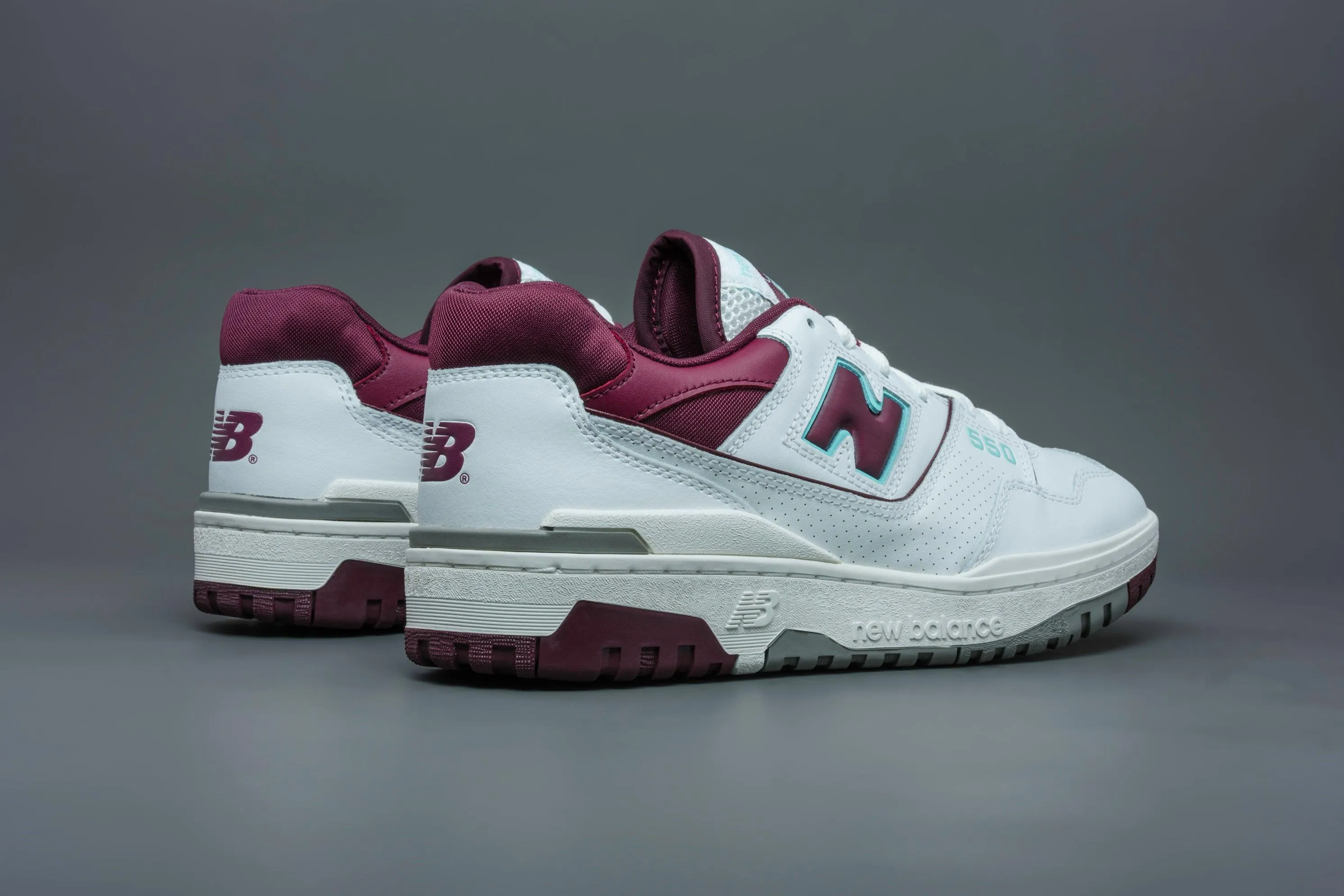 New Balance 550 Burgundy Cyan