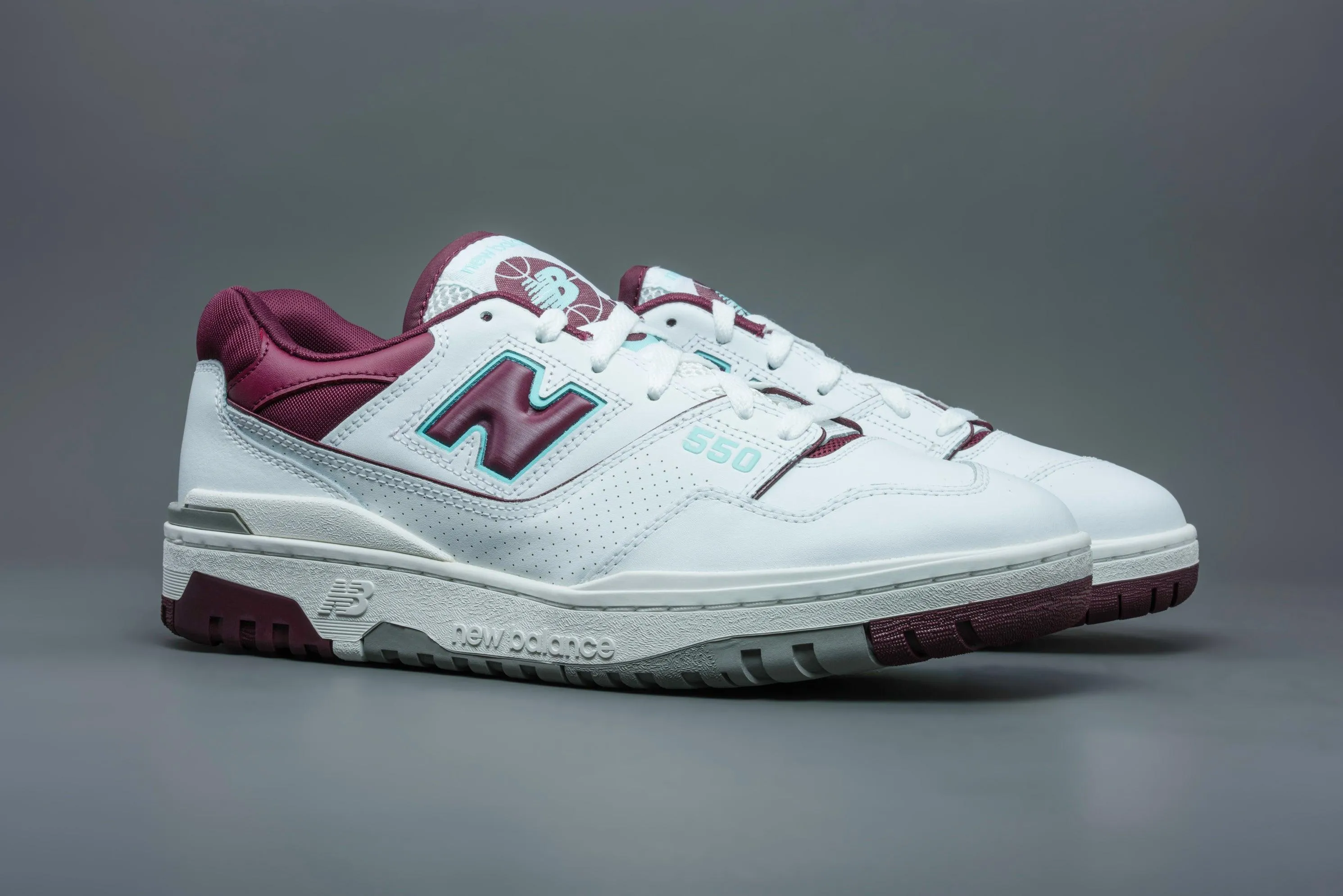 New Balance 550 Burgundy Cyan