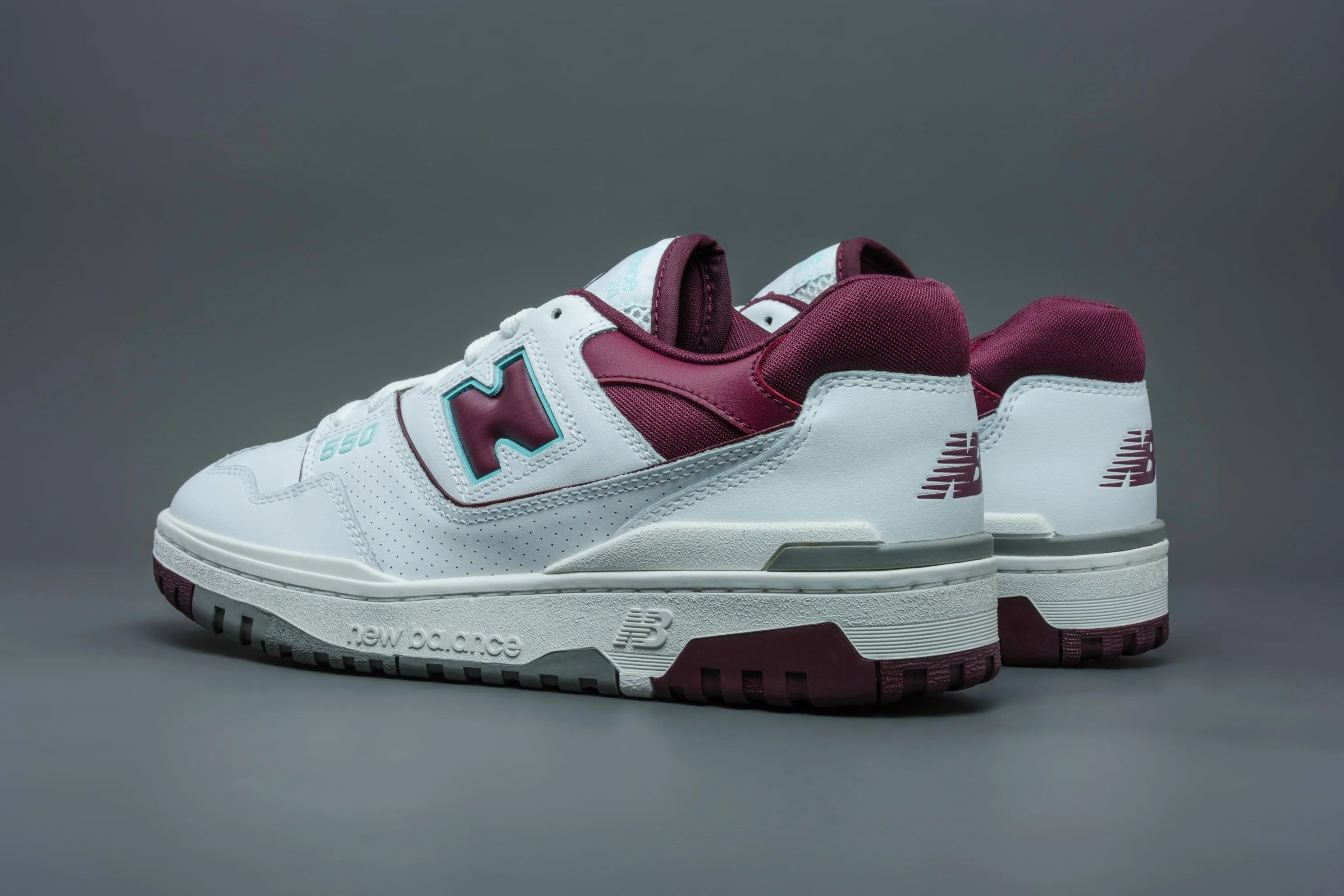 New Balance 550 Burgundy Cyan