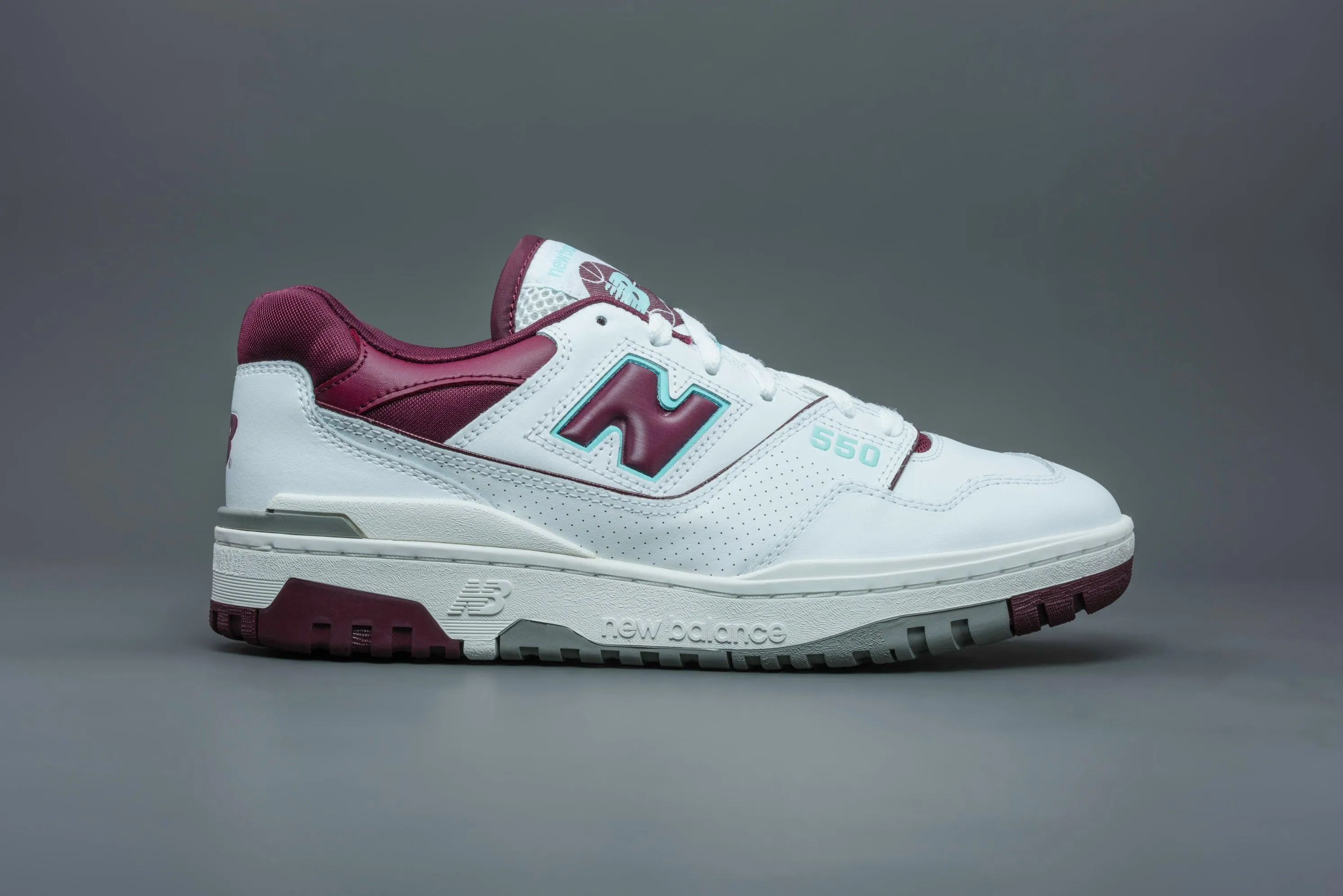 New Balance 550 Burgundy Cyan