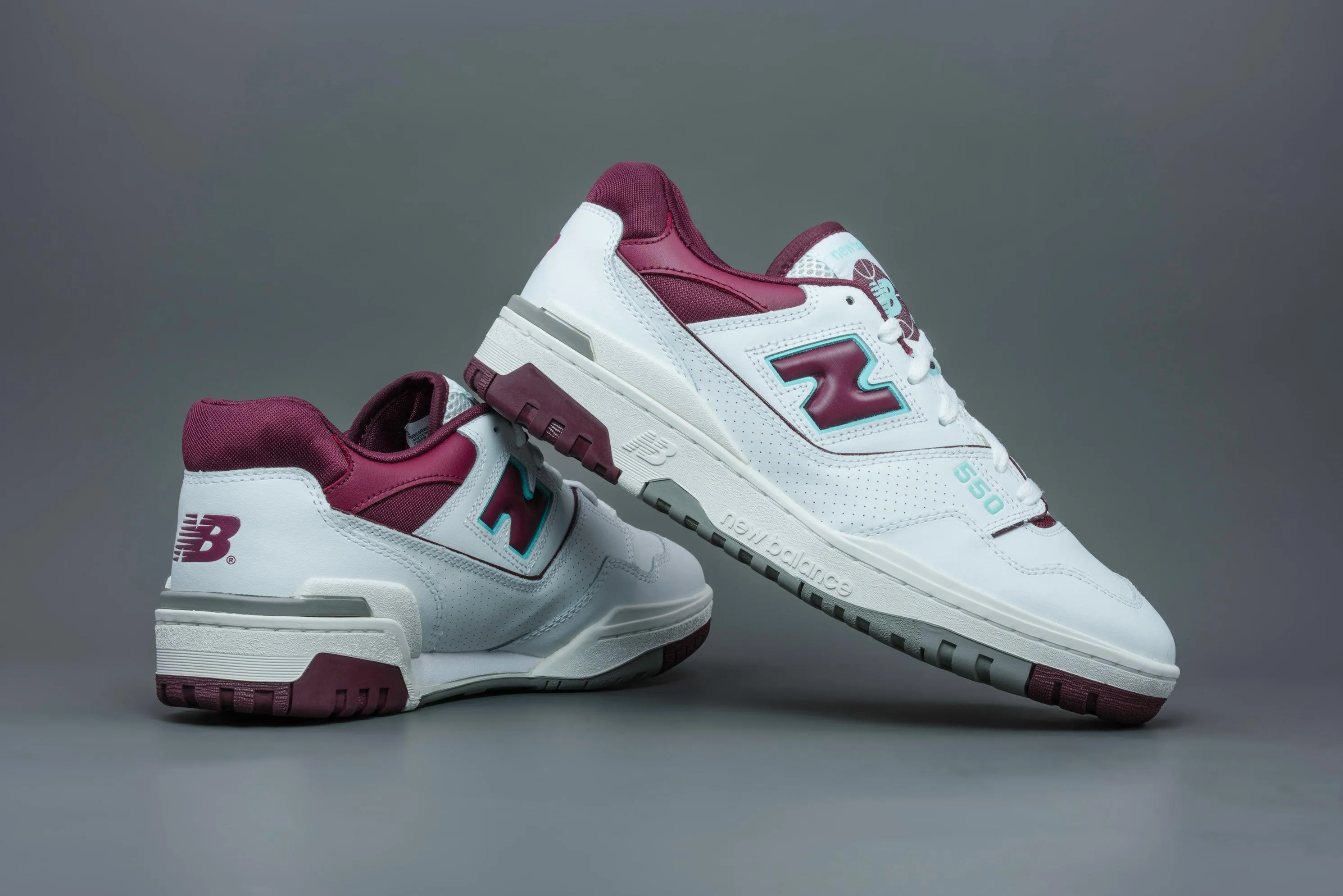 New Balance 550 Burgundy Cyan