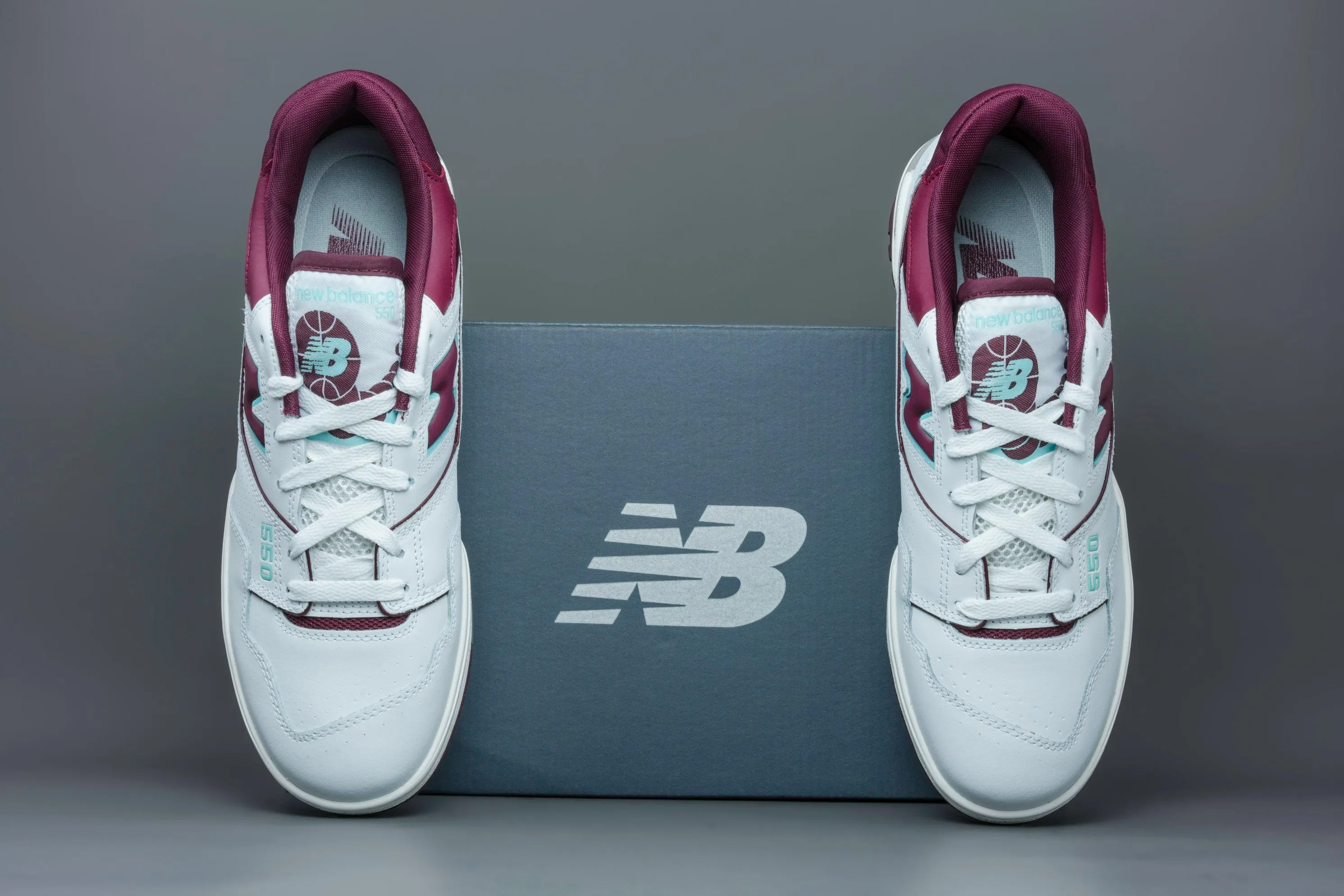 New Balance 550 Burgundy Cyan